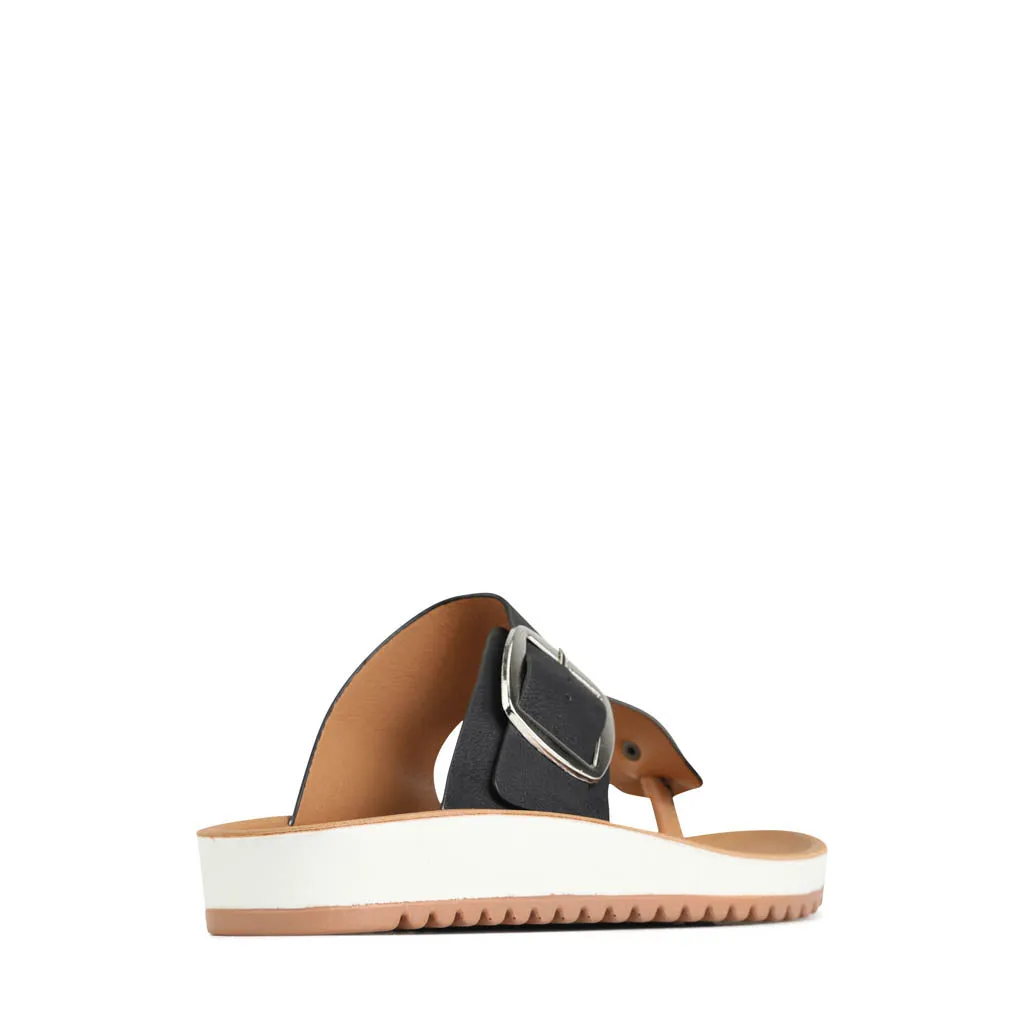 NADA BUCKLE SLIDE SANDALS
