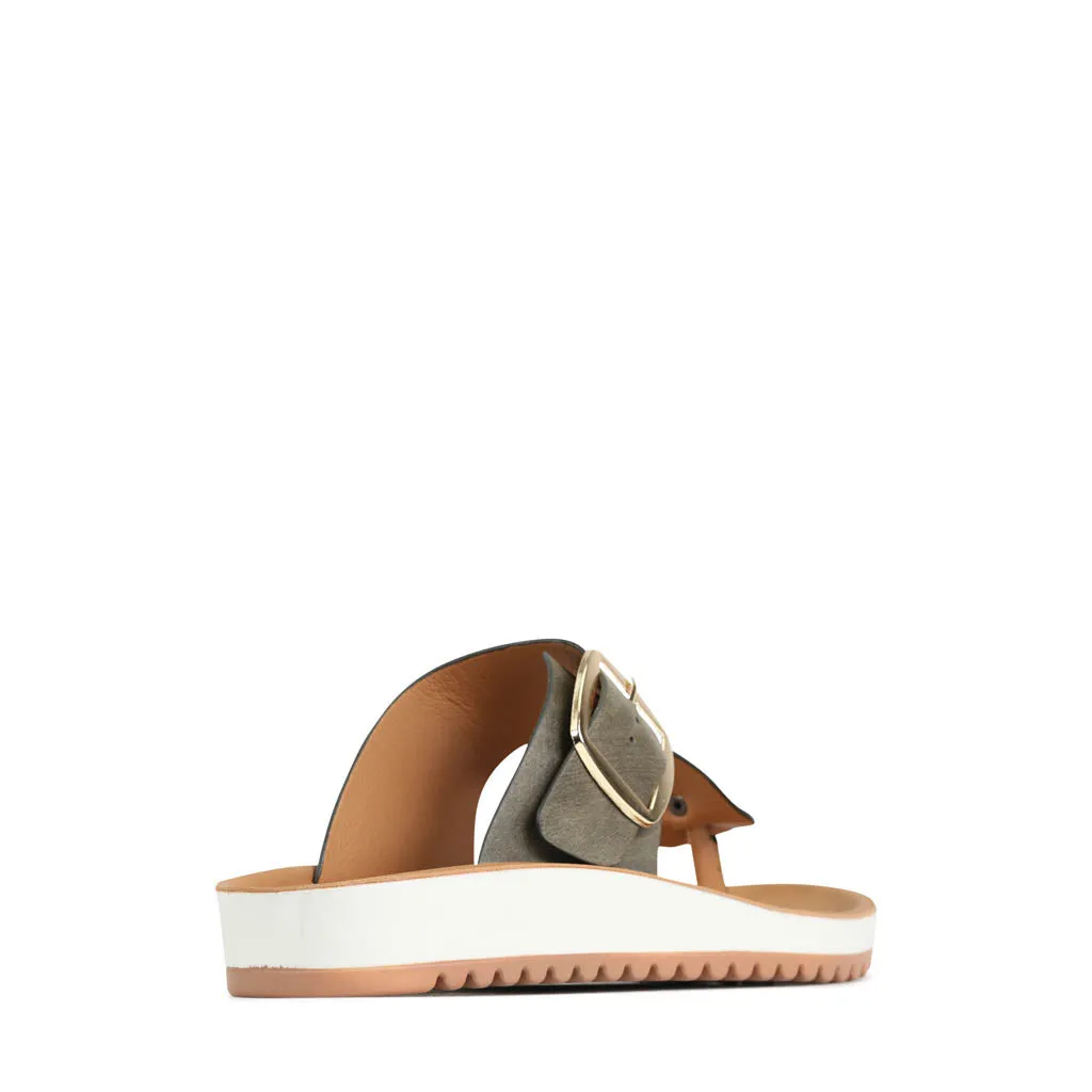 NADA BUCKLE SLIDE SANDALS