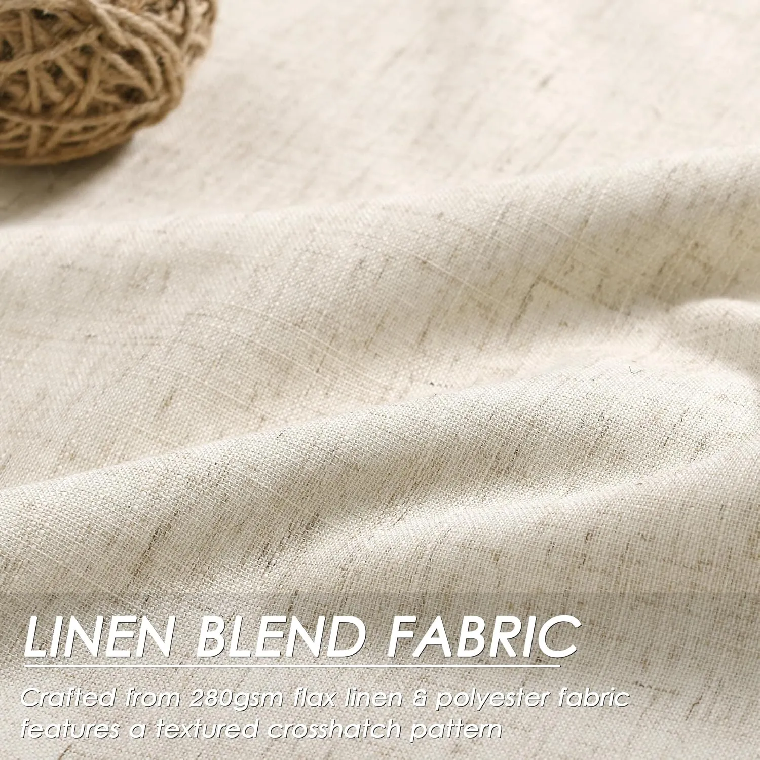 Nanspring Tan Beige Linen Blackout Curtains 84 Inches Long Back Tab Burlap Flax Bedroom Blackout Curtains 2 Panel Sets Rustic Farmhouse Full Light Blocking Thermal Insulated Curtain 84 Inch Length