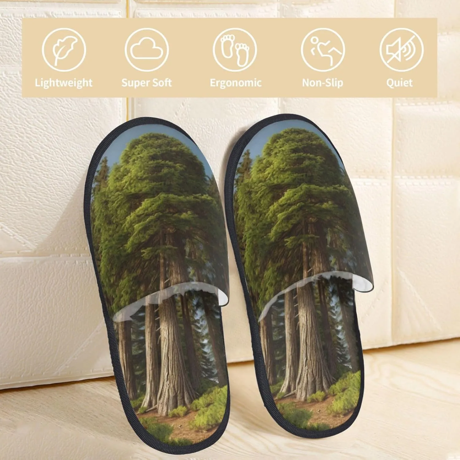 Nature Cedar Furry Slippers for Men Women Fuzzy Memory Foam Slippers Warm Comfy Slip-on Bedroom Shoes Winter House Shoes for Indoor Outdoor