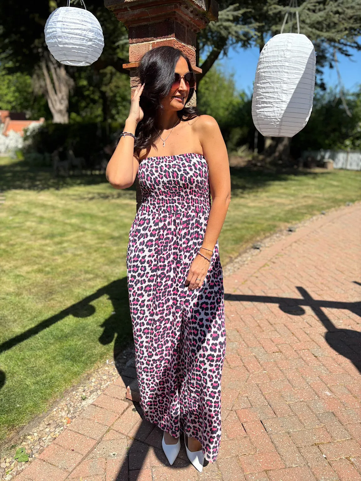 Navy Bubble Cotton Leopard Jumpsuit Patsy