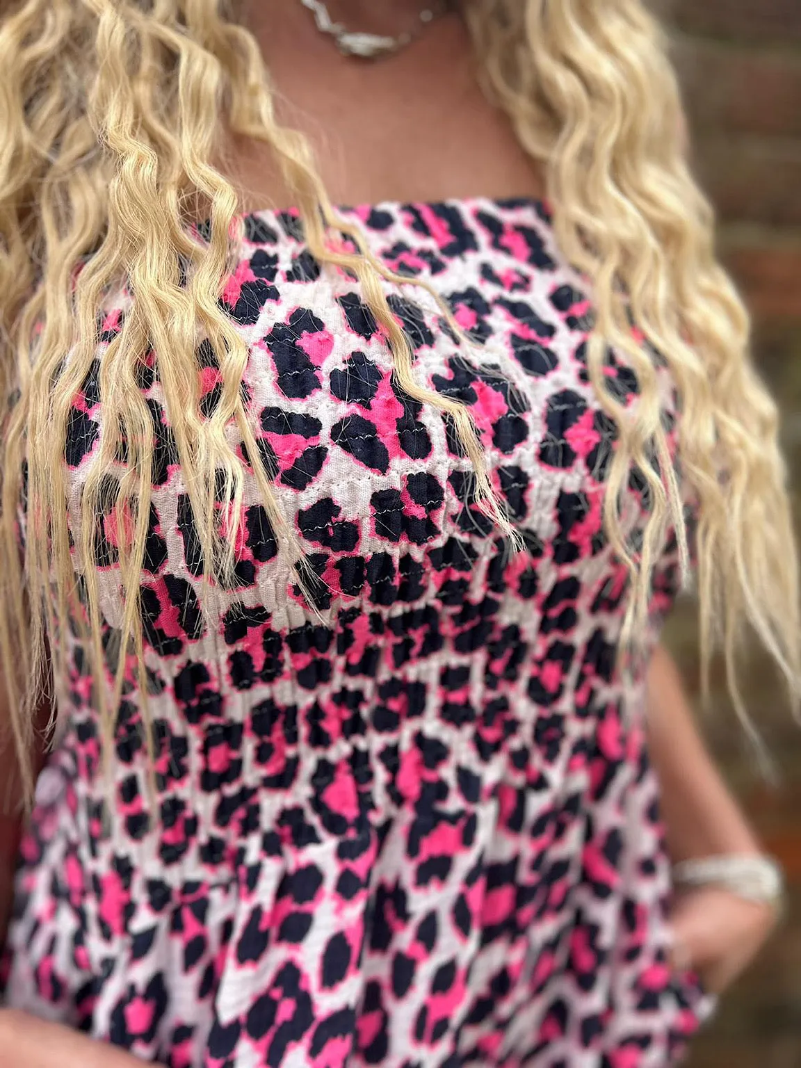 Navy Bubble Cotton Leopard Jumpsuit Patsy