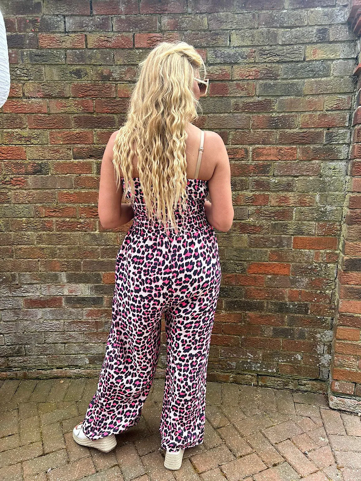 Navy Bubble Cotton Leopard Jumpsuit Patsy