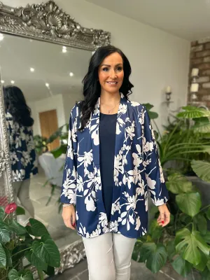 Navy Flower Layered Isla Jacket