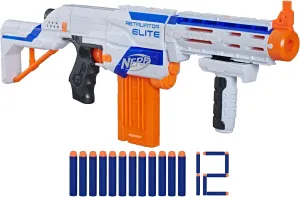 NERF N-Strike Elite Retaliator Blaster, Stock, Grip, Barrel, 12-Clip, 12 Darts, Outdoor Toys for Kids 8  (Amazon Exclusive)