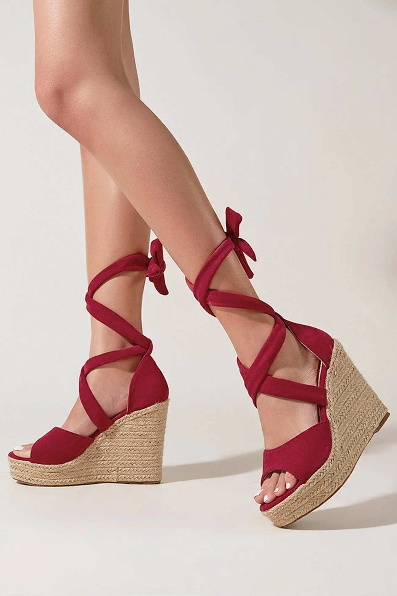 New Fashion Spring Outfit Espadrille Platform Lace-Up Heel Sandals