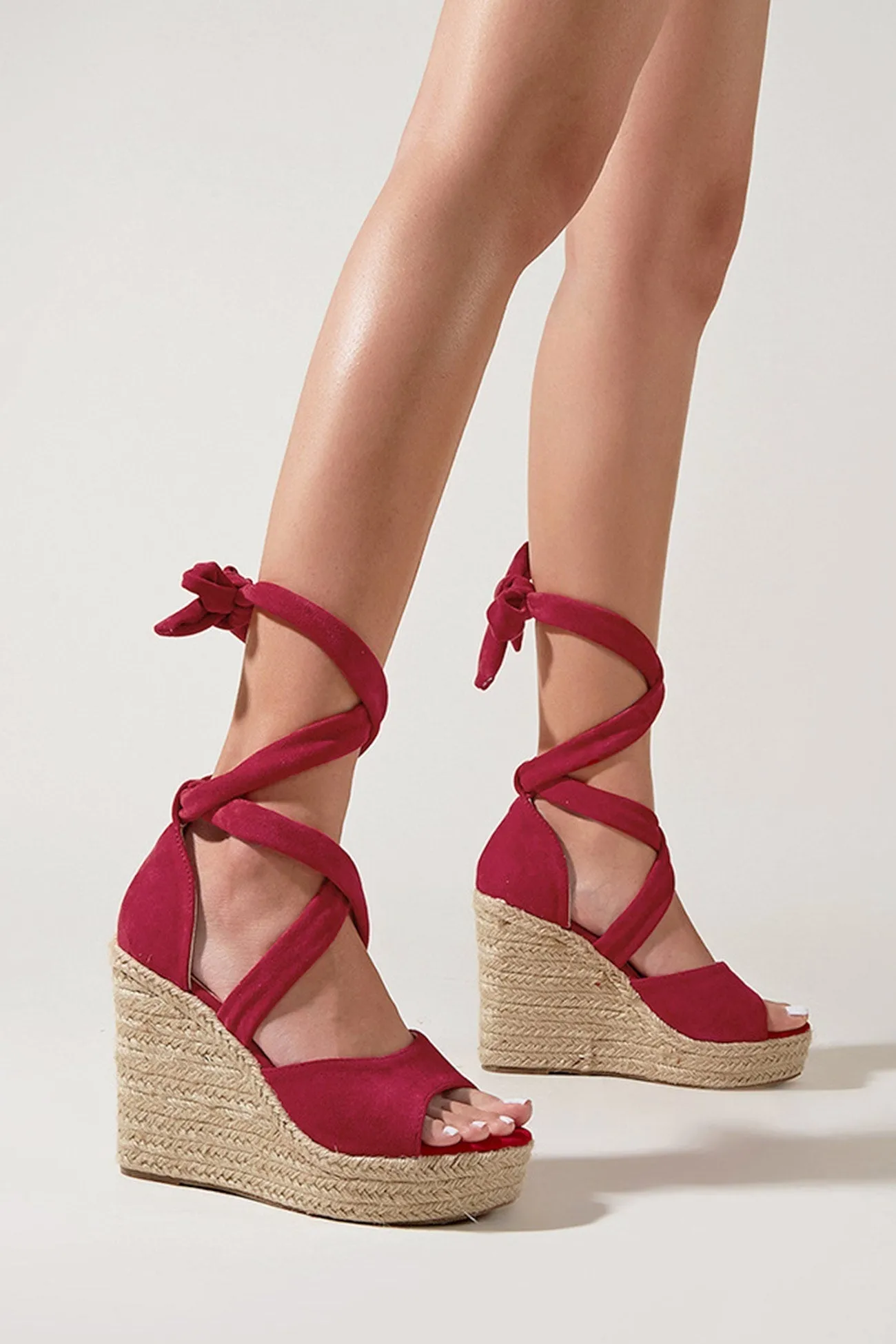 New Fashion Spring Outfit Espadrille Platform Lace-Up Heel Sandals