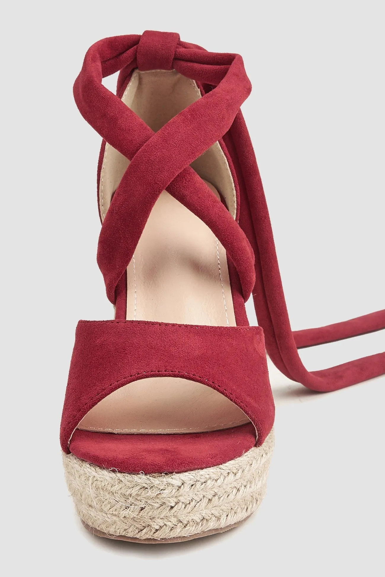 New Fashion Spring Outfit Espadrille Platform Lace-Up Heel Sandals