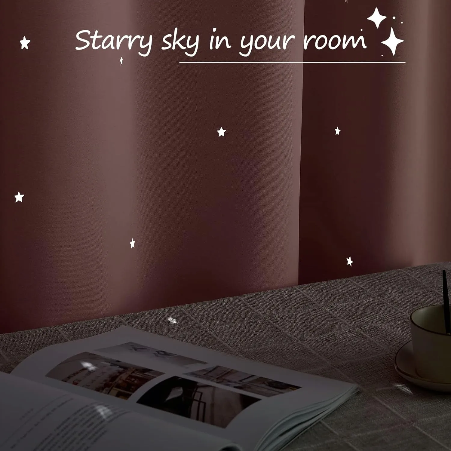 NICETOWN Nursery Blackout Curtains for Babys Bedroom, Grommet Thermal Insulated Room Darkening Kids Star Curtains for Girls Room Thanksgiving Decor, 1 Panel of 52 x 63 Inch, Light Pink