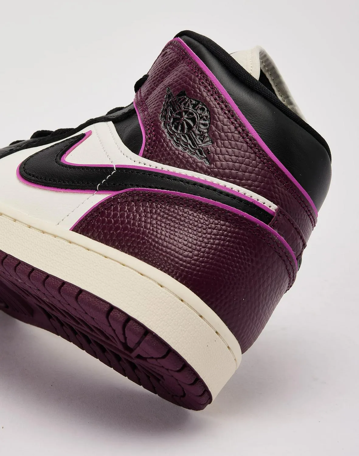 Nike Air Jordan 1 Mid SE Wing Logo White Black Purple Shoe Sneaker Trainer