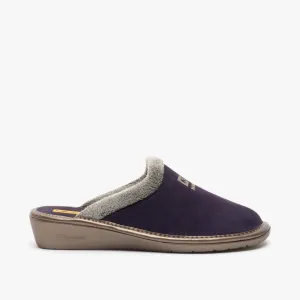 Nordikas 238 (AFELPADO) Womens Suede Mule Slippers Purple