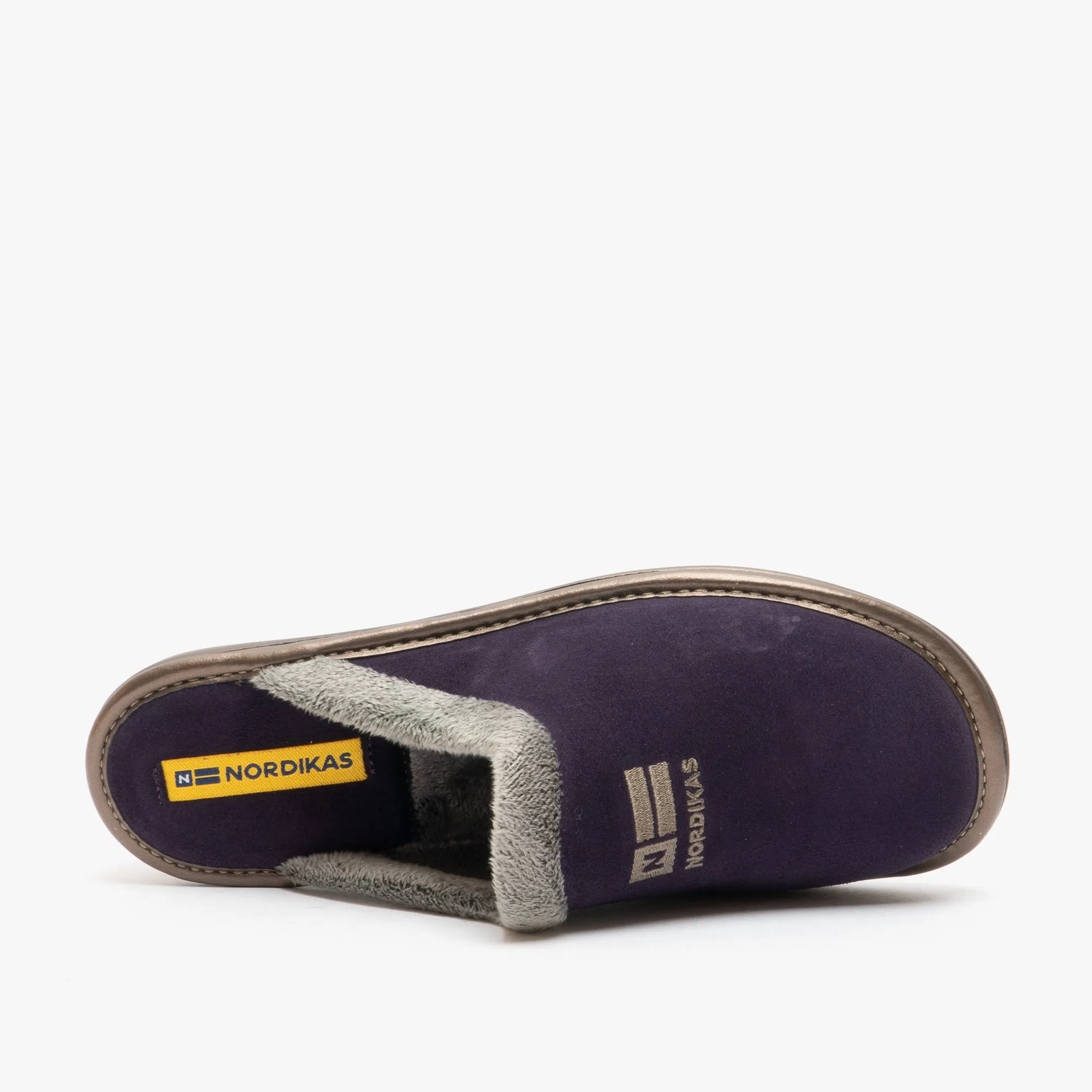 Nordikas 238 (AFELPADO) Womens Suede Mule Slippers Purple