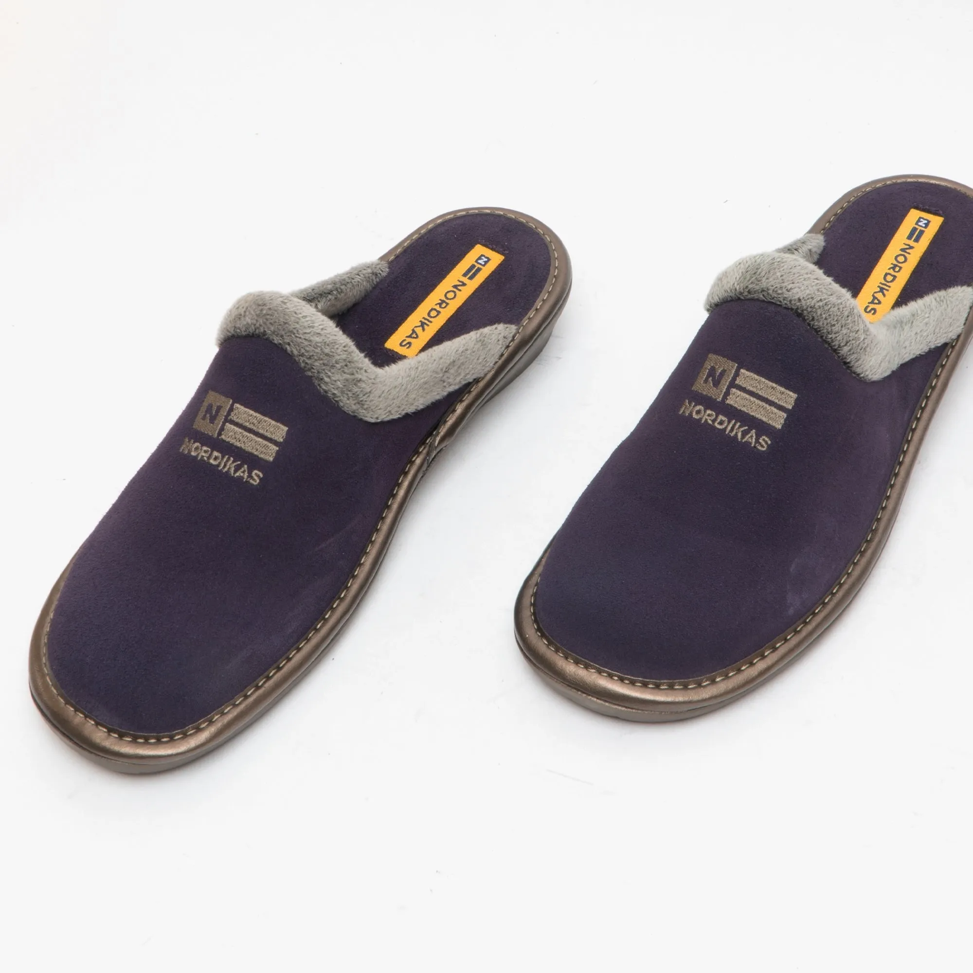 Nordikas 238 (AFELPADO) Womens Suede Mule Slippers Purple