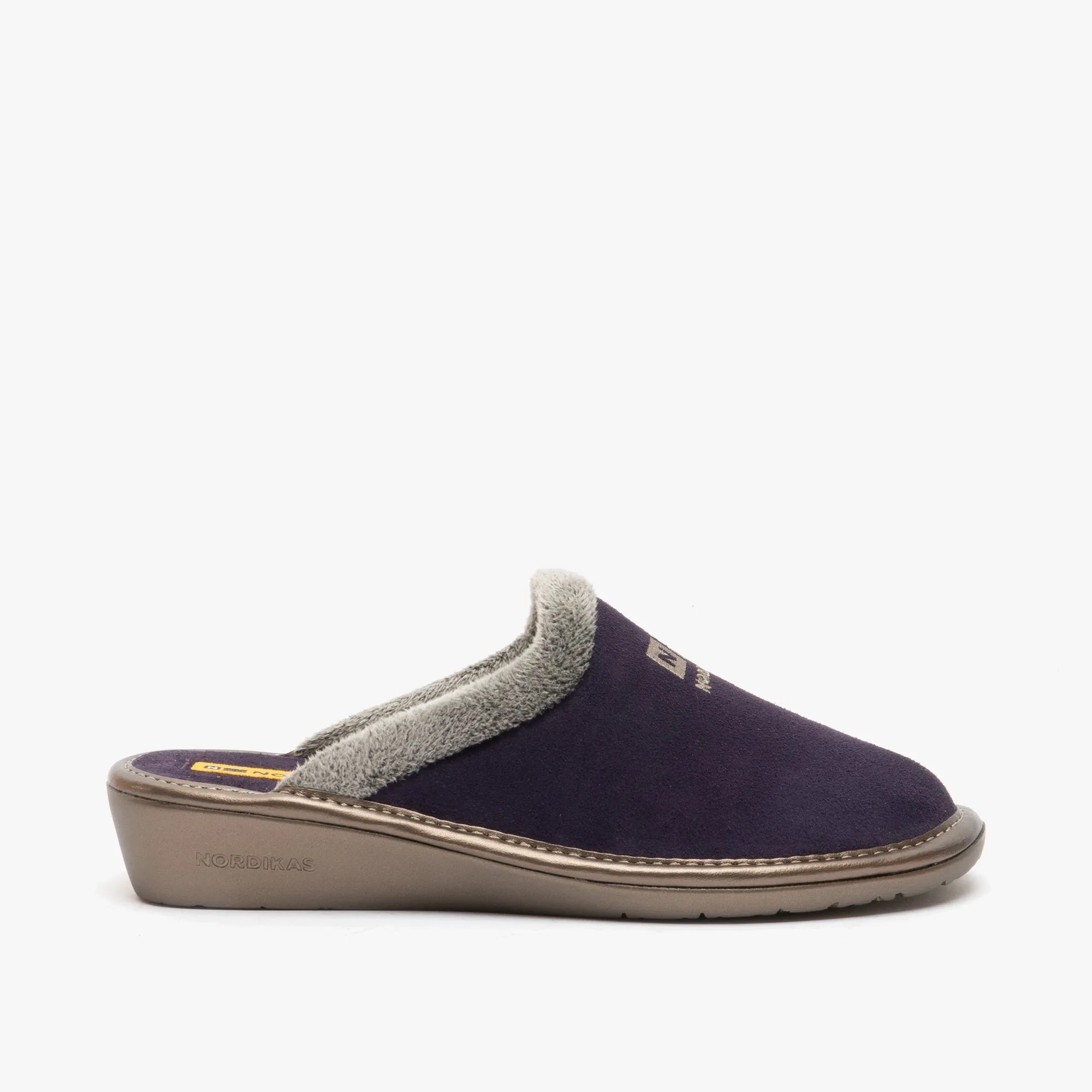 Nordikas 238 (AFELPADO) Womens Suede Mule Slippers Purple