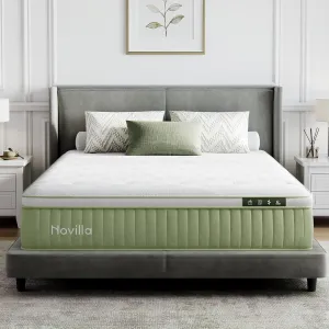 Novilla Hybrid King Mattress, 12 Inch King Size Hybrid Mattress in a Box with Individually Wrapped Coils & Euro Top for Pressure Relief & Motion Isolation & Cool Night Sleep, CertiPUR-US Certified