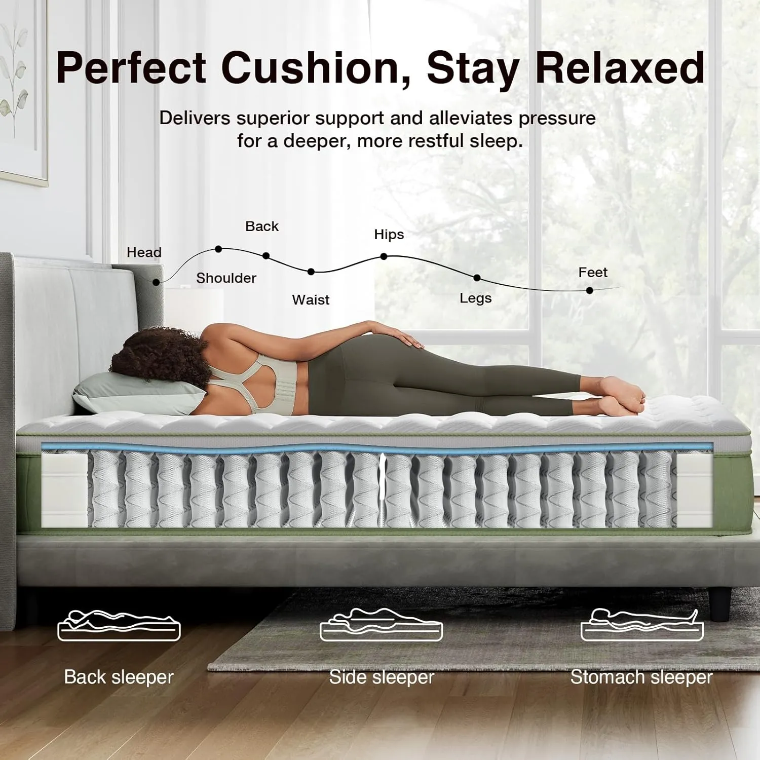 Novilla Hybrid King Mattress, 12 Inch King Size Hybrid Mattress in a Box with Individually Wrapped Coils & Euro Top for Pressure Relief & Motion Isolation & Cool Night Sleep, CertiPUR-US Certified