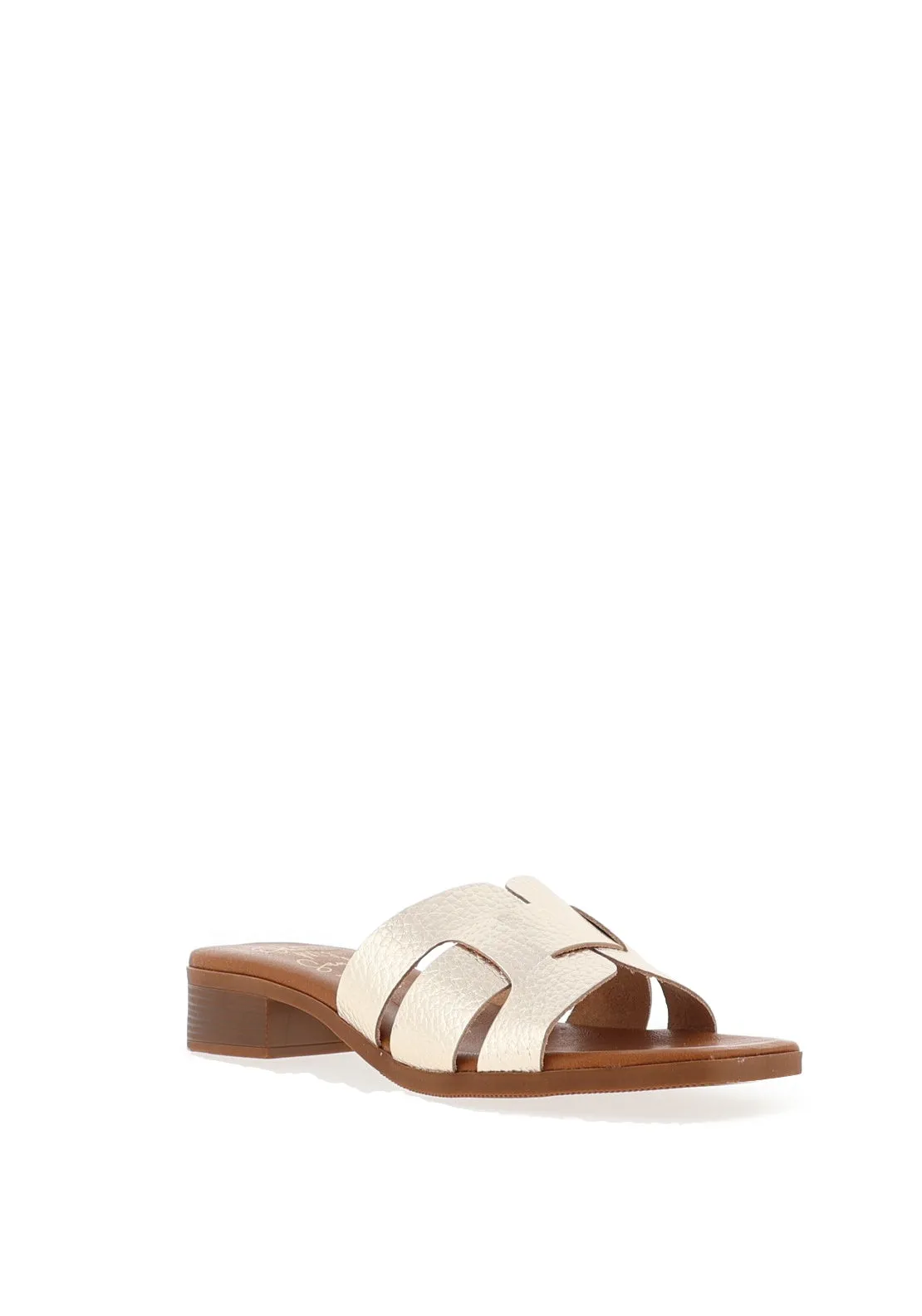 Oh My Sandals Woven Mule Sandals, Champagne