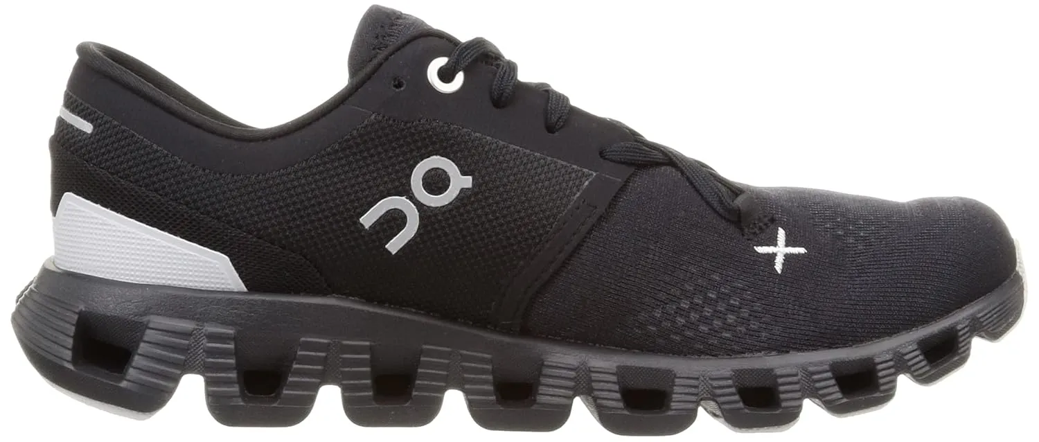On Women's Cloud X 3 Sneakers, Black, 6 Medium US