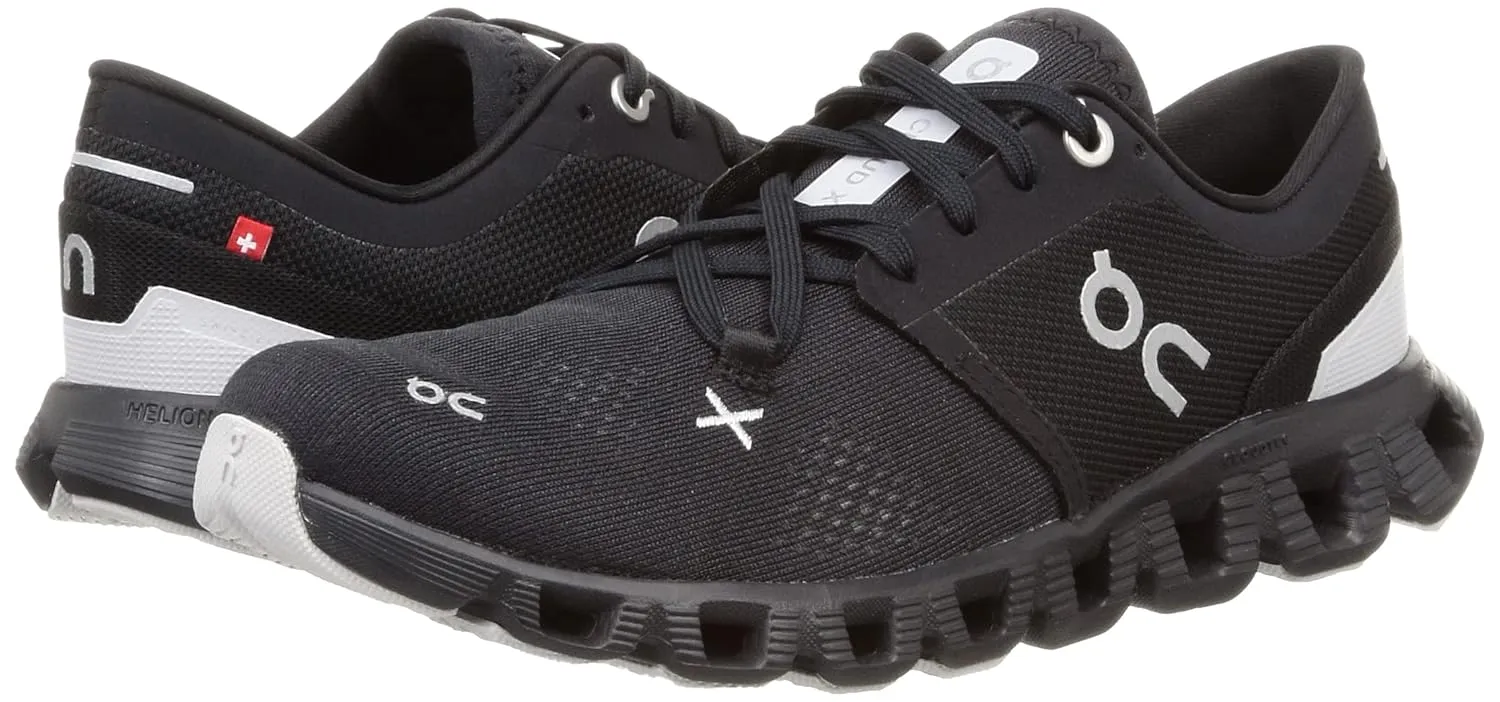 On Women's Cloud X 3 Sneakers, Black, 6 Medium US