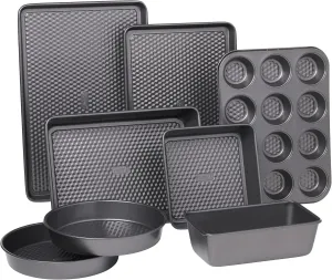 Oneida TEXPRO 8 Piece Nonstick Metal Bakeware Set, High-Performance & Dishwasher Safe,Silver