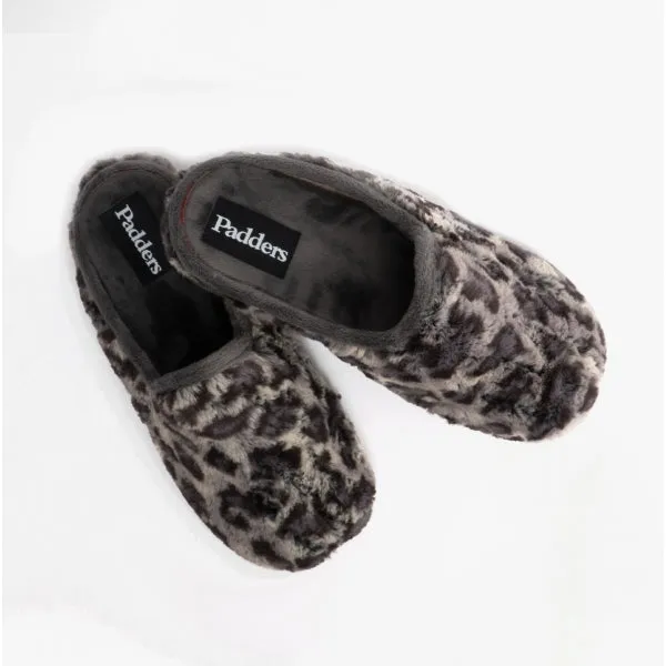 Padders LYNX Womens (EE Fit) Mule Slippers Grey