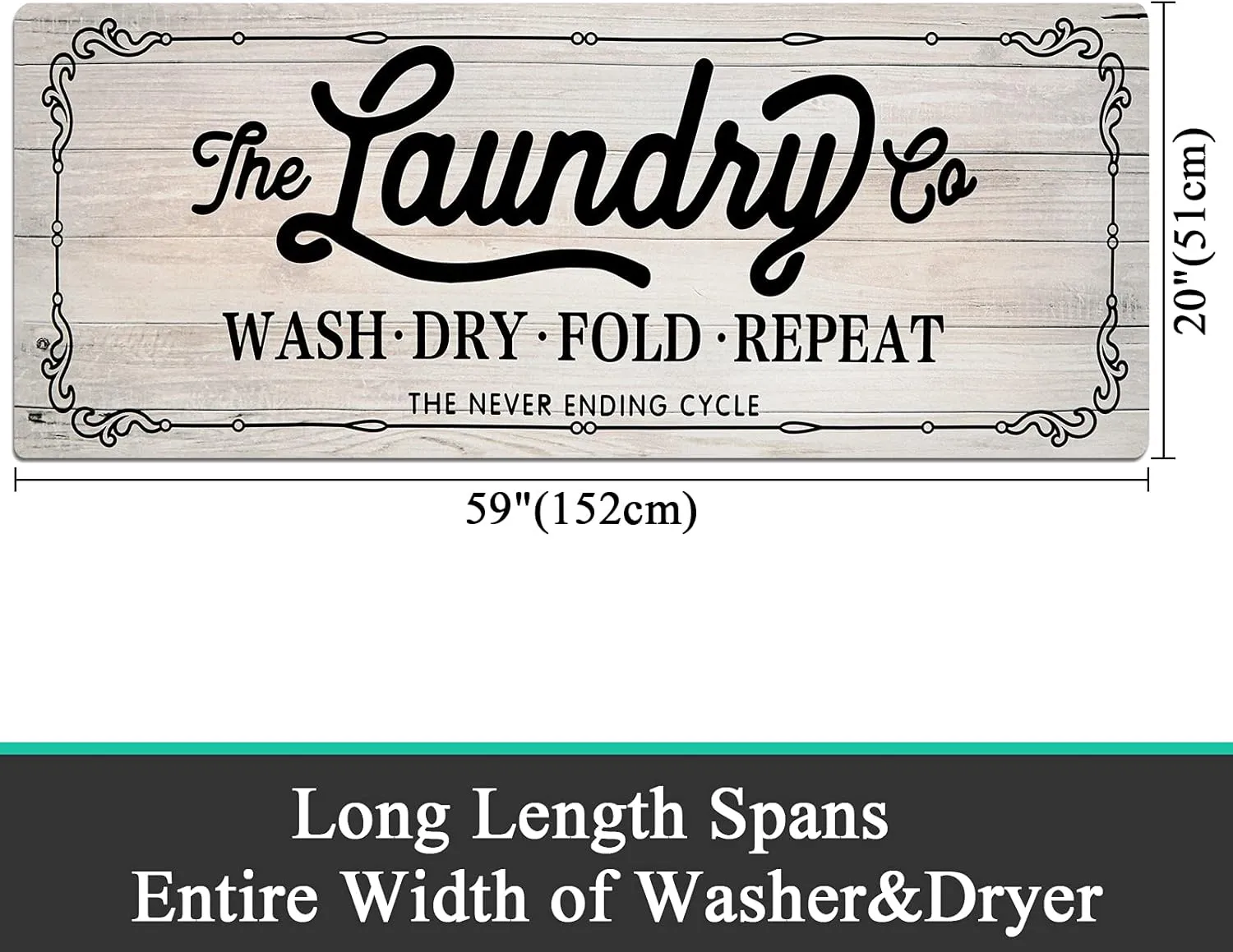 Pauwer Farmhouse Laundry Room Rug Runner 20"X59" Non Slip Laundry Rugs and Mats for Laundry Room Decor Washable Runner Rugs for Kitchen Floor Laundry Room Bathroom Hallway Entryway Area Rugs