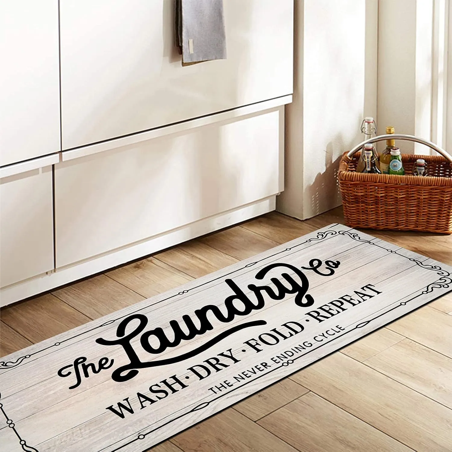 Pauwer Farmhouse Laundry Room Rug Runner 20"X59" Non Slip Laundry Rugs and Mats for Laundry Room Decor Washable Runner Rugs for Kitchen Floor Laundry Room Bathroom Hallway Entryway Area Rugs