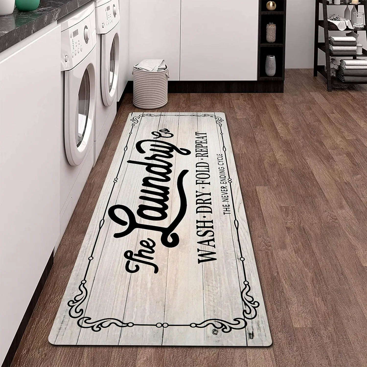 Pauwer Farmhouse Laundry Room Rug Runner 20"X59" Non Slip Laundry Rugs and Mats for Laundry Room Decor Washable Runner Rugs for Kitchen Floor Laundry Room Bathroom Hallway Entryway Area Rugs