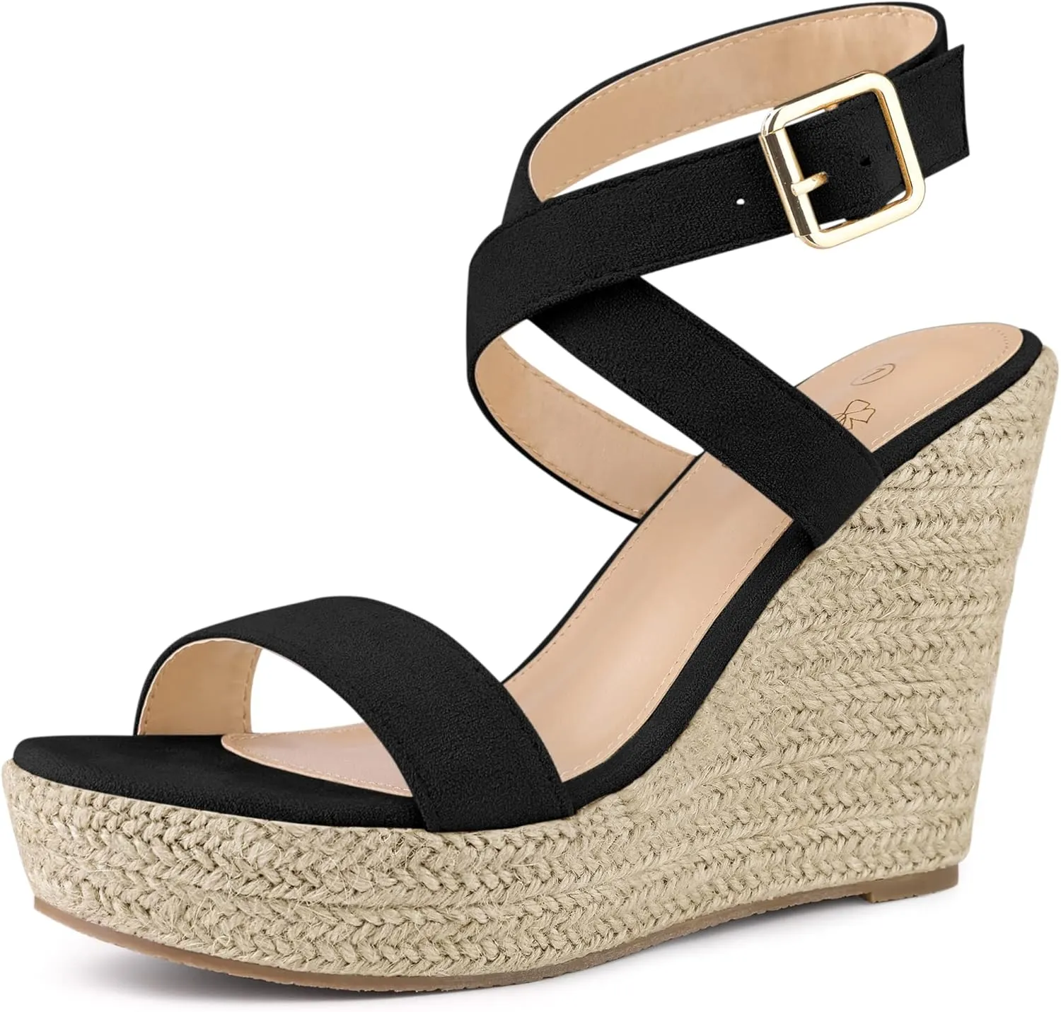 Perphy Slingback Crisscross Espadrille Wedge Heel Sandals for Women