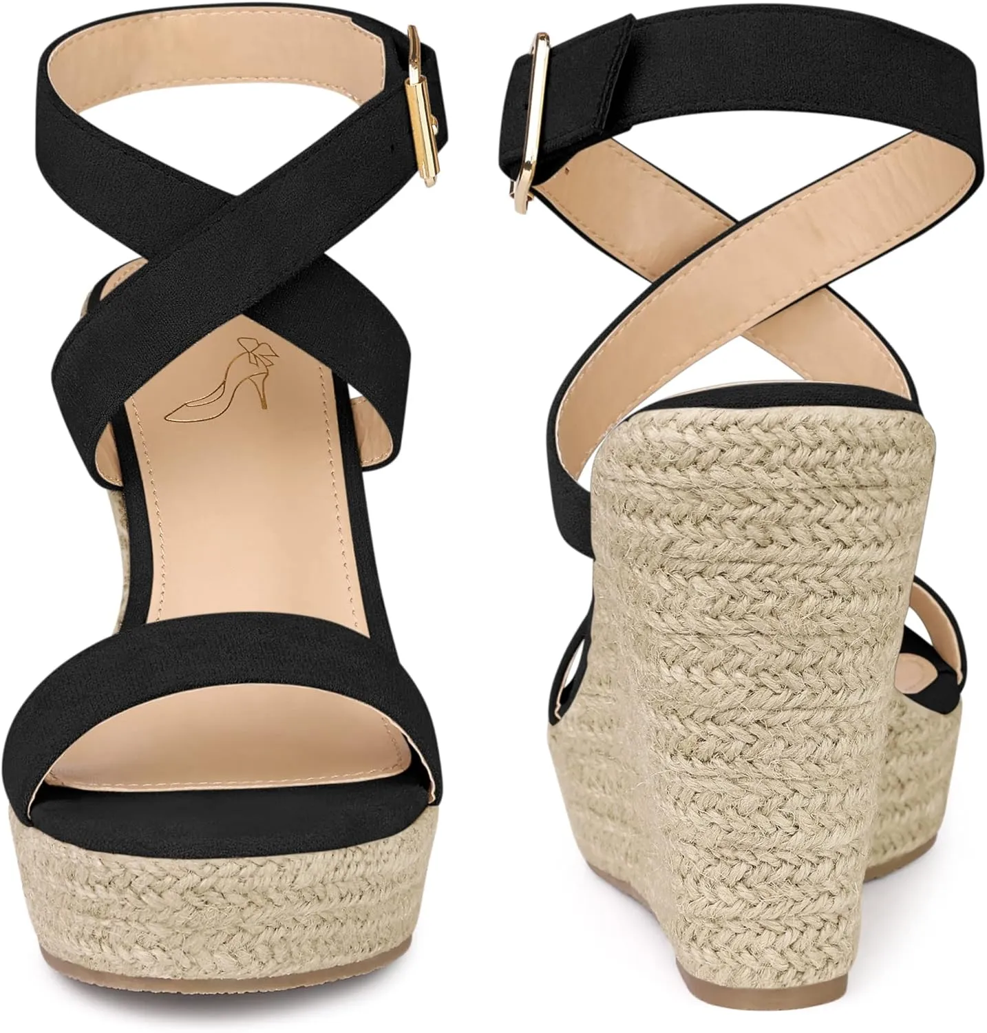 Perphy Slingback Crisscross Espadrille Wedge Heel Sandals for Women