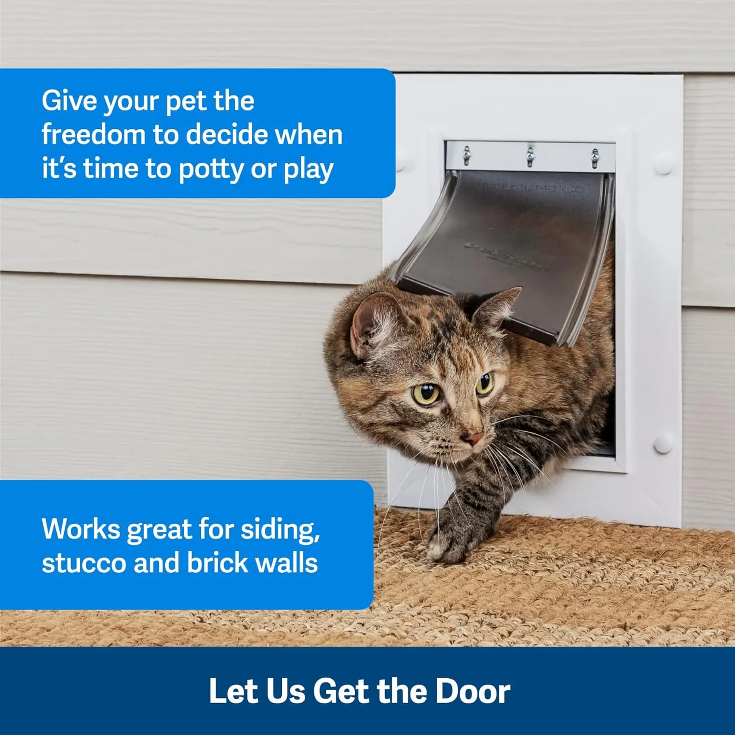 PetSafe Never Rust Wall Entry Pet Door - Telescoping Frame - Insulates Better Than Metal, Energy Efficient - Interior & Exterior Walls, Weatherproof, Easy to Install & Clean (White - Large)