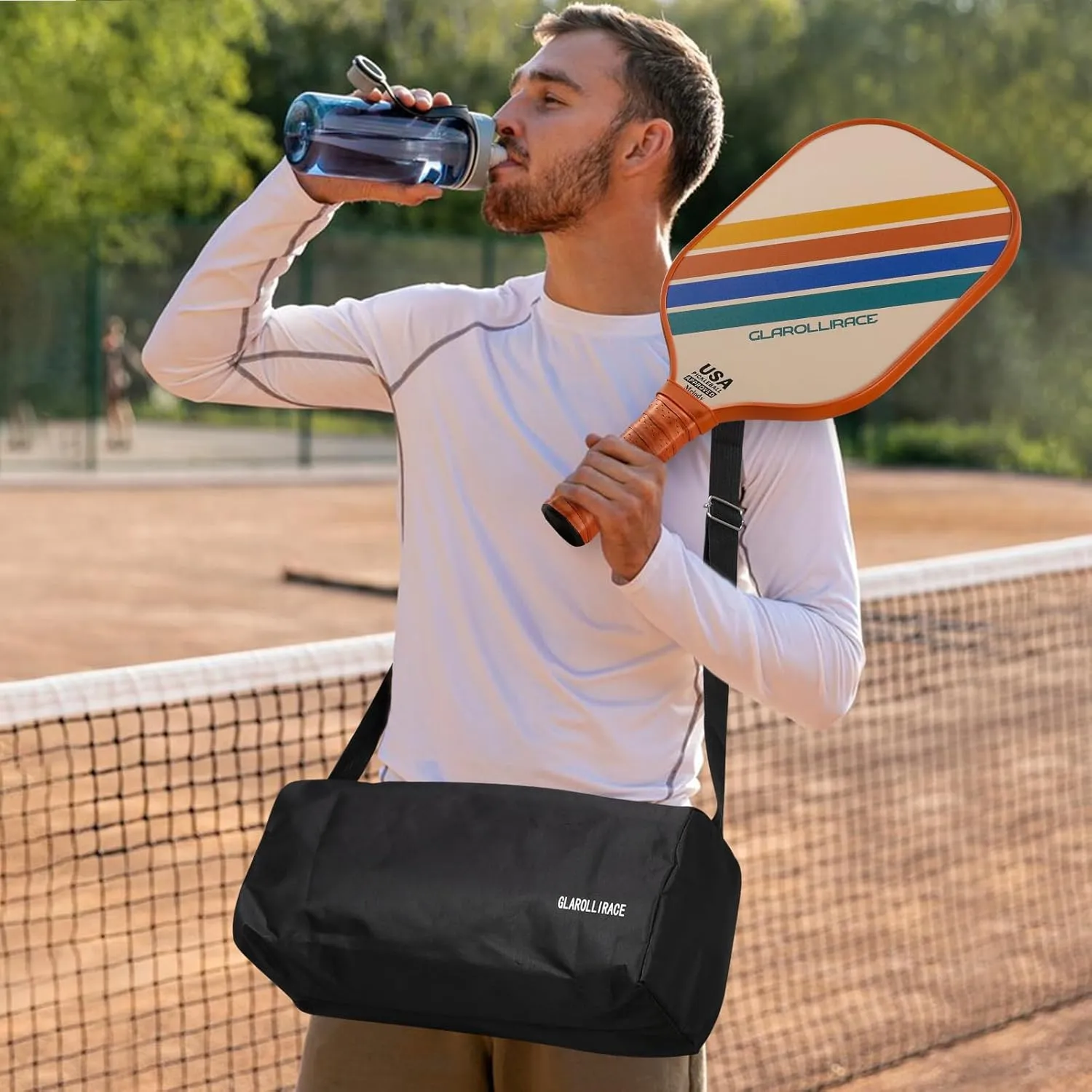 Pickleball Paddles Set of 2 | 4 Pickleball Rackets,USAPA Approved Pickleball Set of 2 | 4 Pickle Ball Paddles,Fiberglass Surface & 13 mm PP Honeycomb Core,4 Indoor & Outdoor Balls,1 Bag