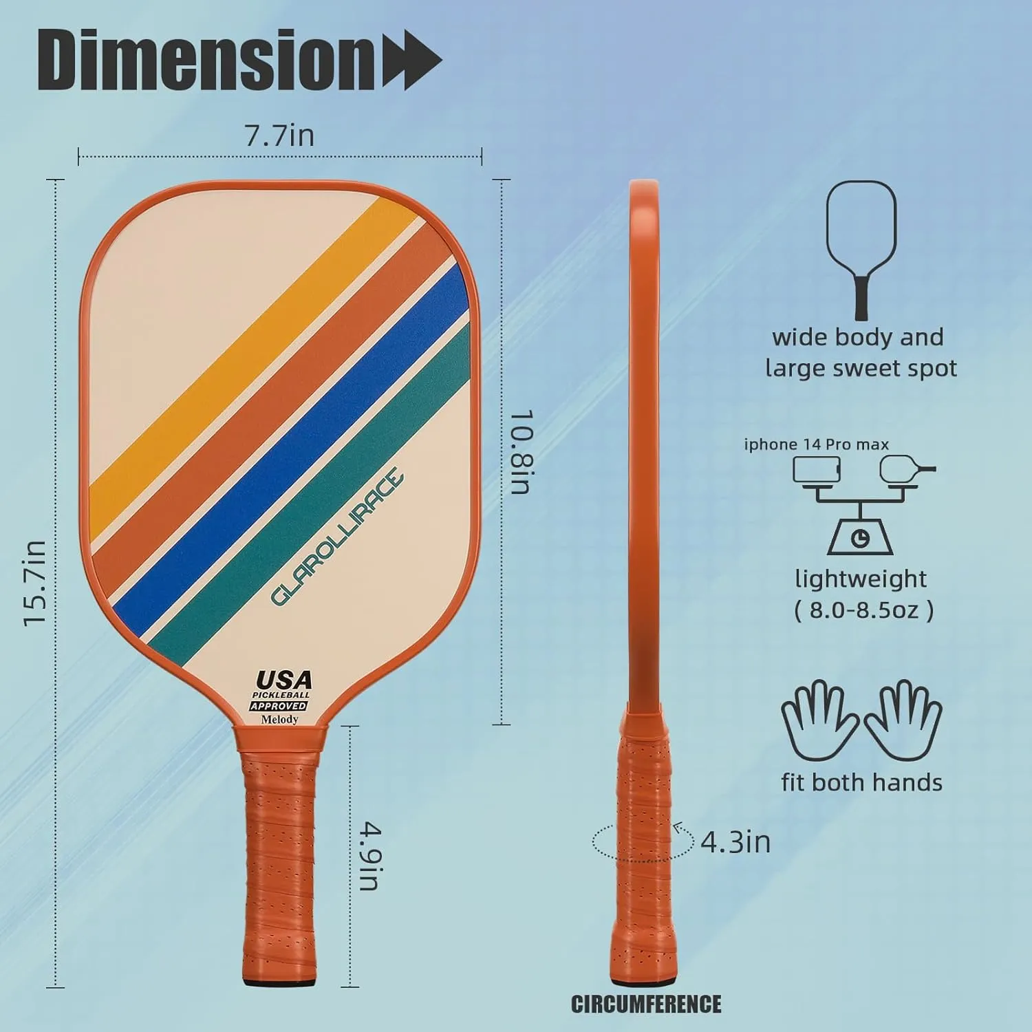 Pickleball Paddles Set of 2 | 4 Pickleball Rackets,USAPA Approved Pickleball Set of 2 | 4 Pickle Ball Paddles,Fiberglass Surface & 13 mm PP Honeycomb Core,4 Indoor & Outdoor Balls,1 Bag