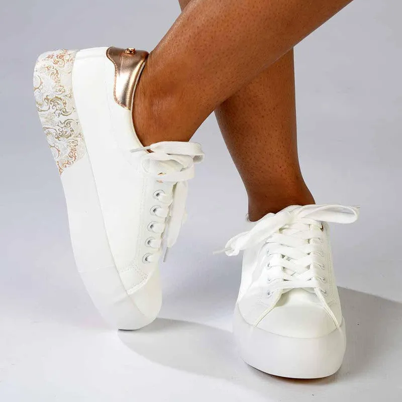 Pierre Cardin Paisley 2 Sneaker - White/Gold