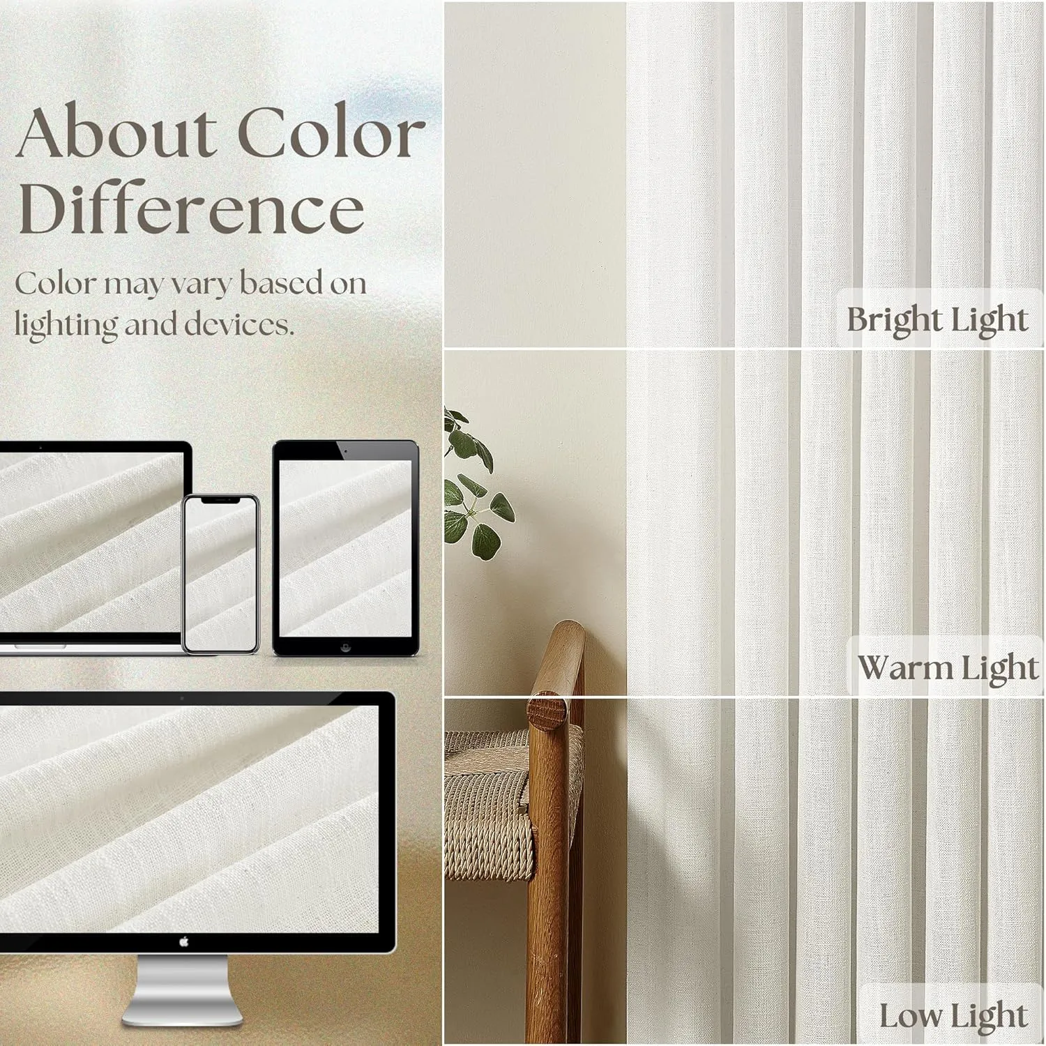 Pinch Pleated Linen Curtains 96 Inches Long for Living Room Bedroom Light Filtering Boho Window Drape 96 inch 2 Panels with Hooks Rings 8ft Cream Beige White Sliding Glass Door Semi Sheer Curtain