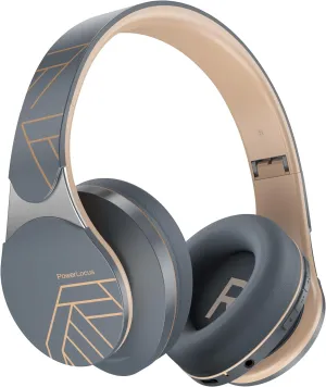 PowerLocus Bluetooth Headphones Over Ear, 40H Playtime with 4 EQ Modes, Wireless Headphones with Microphone, Hi-Fi Stereo Foldable Headset, FM Radio, Micro SD/TF, Deep Bass for Travel/PC/Cell Phones