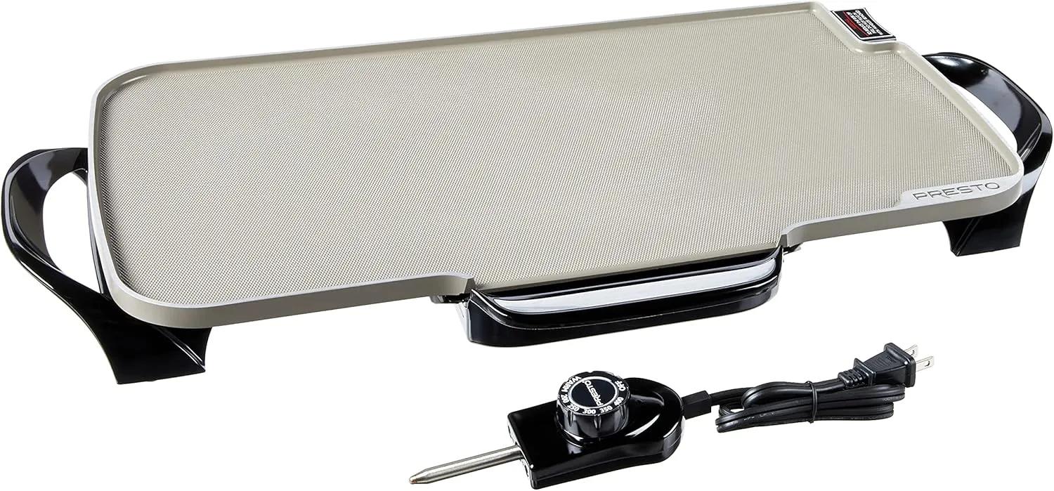 Presto 07062-22-Inch Ceramic Removable Handles Electric Griddle, 22 Inch, Black