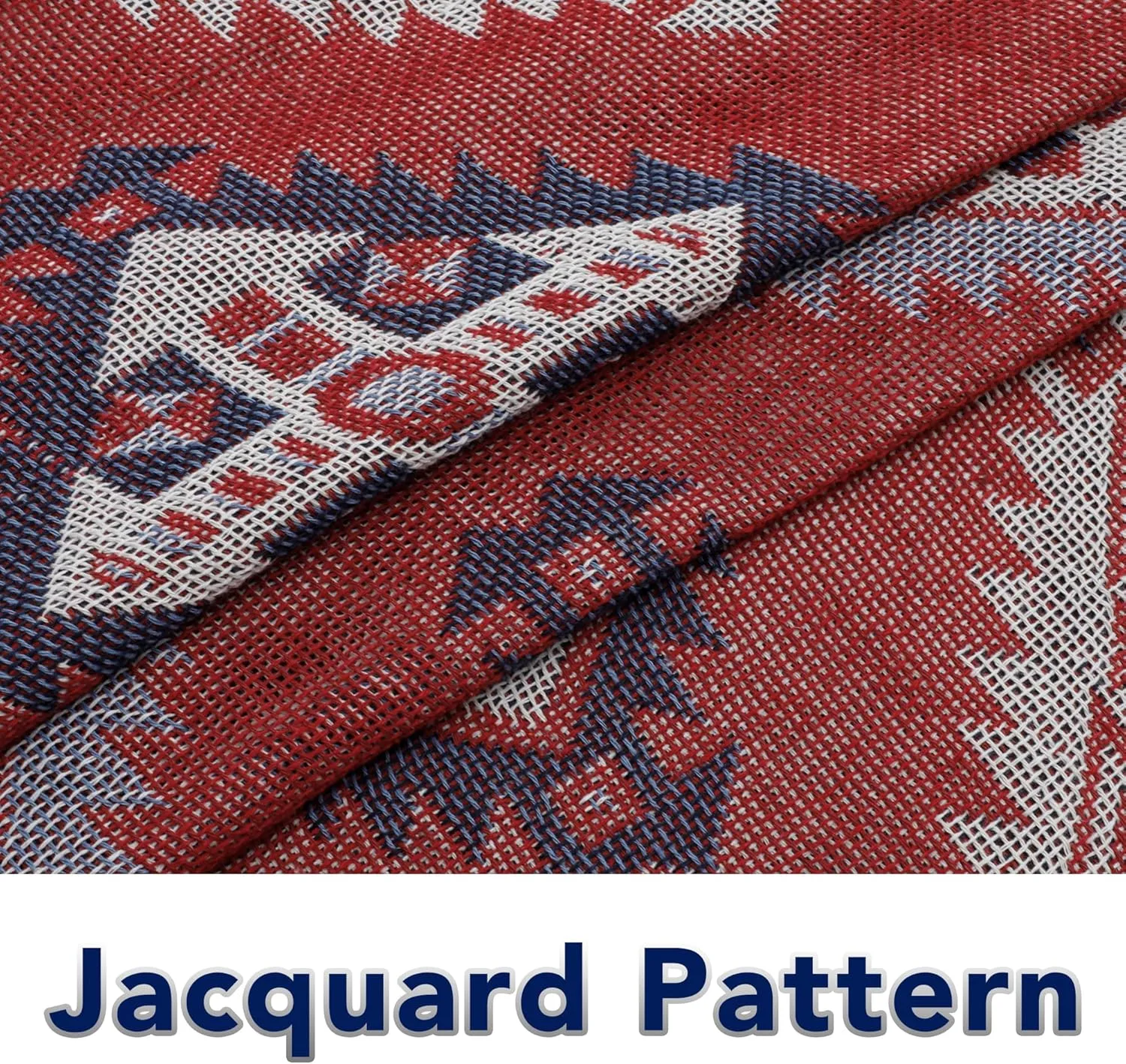 PureFit Geometric Jacquard Throw Sofa Cover - Textured Soft Washable Decorative Couch Covers for 3 Cushion Couch, Throw Cover with Tassels Furniture Protector for Pets, Kids (X-Large, Bohemia Red)
