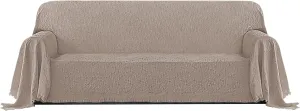 PureFit Geometric Jacquard Throw Sofa Cover - Textured Soft Washable Decorative Couch Covers for 3 Cushion Couch, Throw Cover with Tassels Furniture Protector for Pets, Kids (X-Large, Camel)