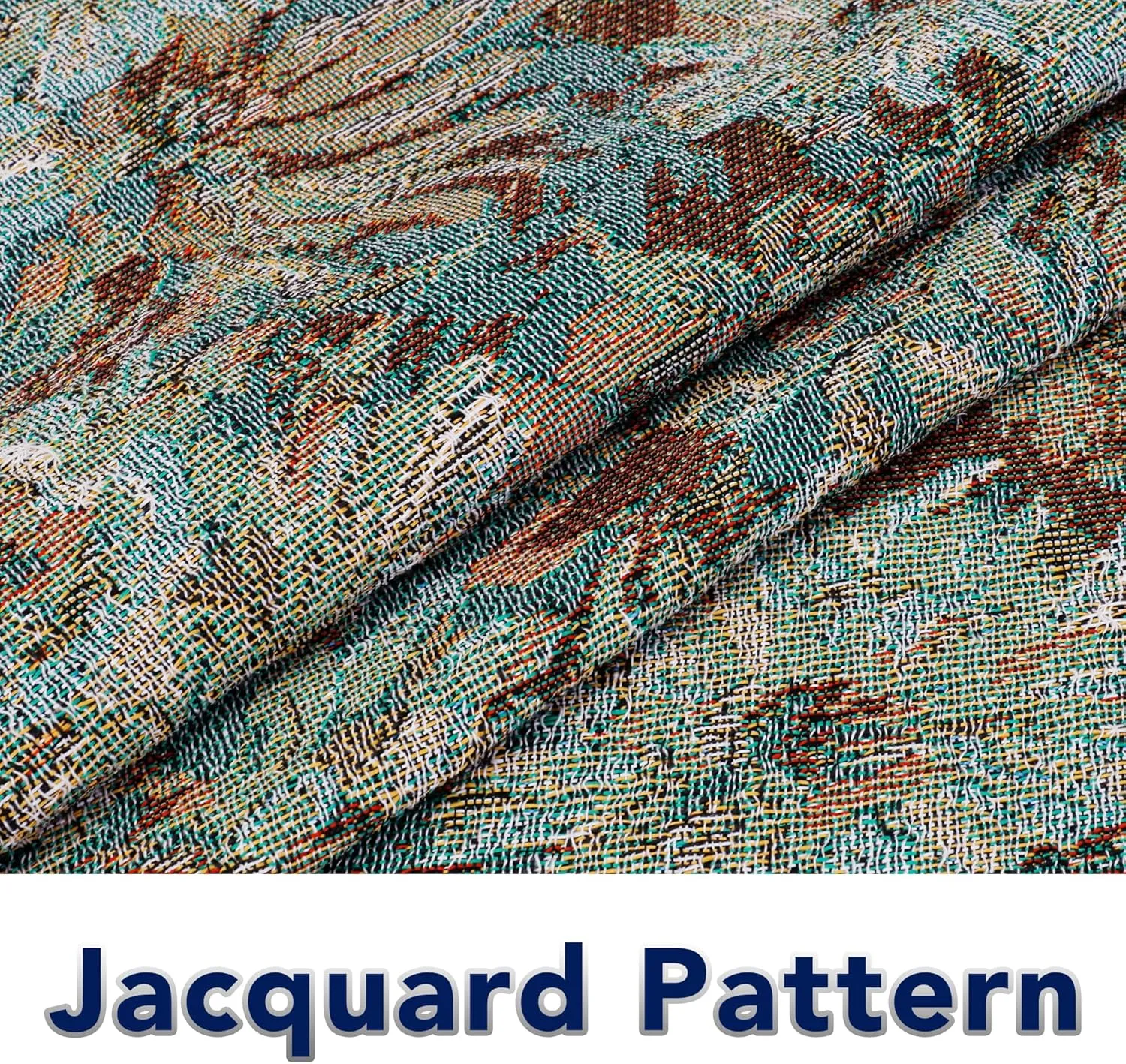 PureFit Geometric Jacquard Throw Sofa Cover - Textured Soft Washable Decorative Couch Covers for 3 Cushion Couch, Throw Cover with Tassels Furniture Protector for Pets, Kids (X-Large, Flower Sage)