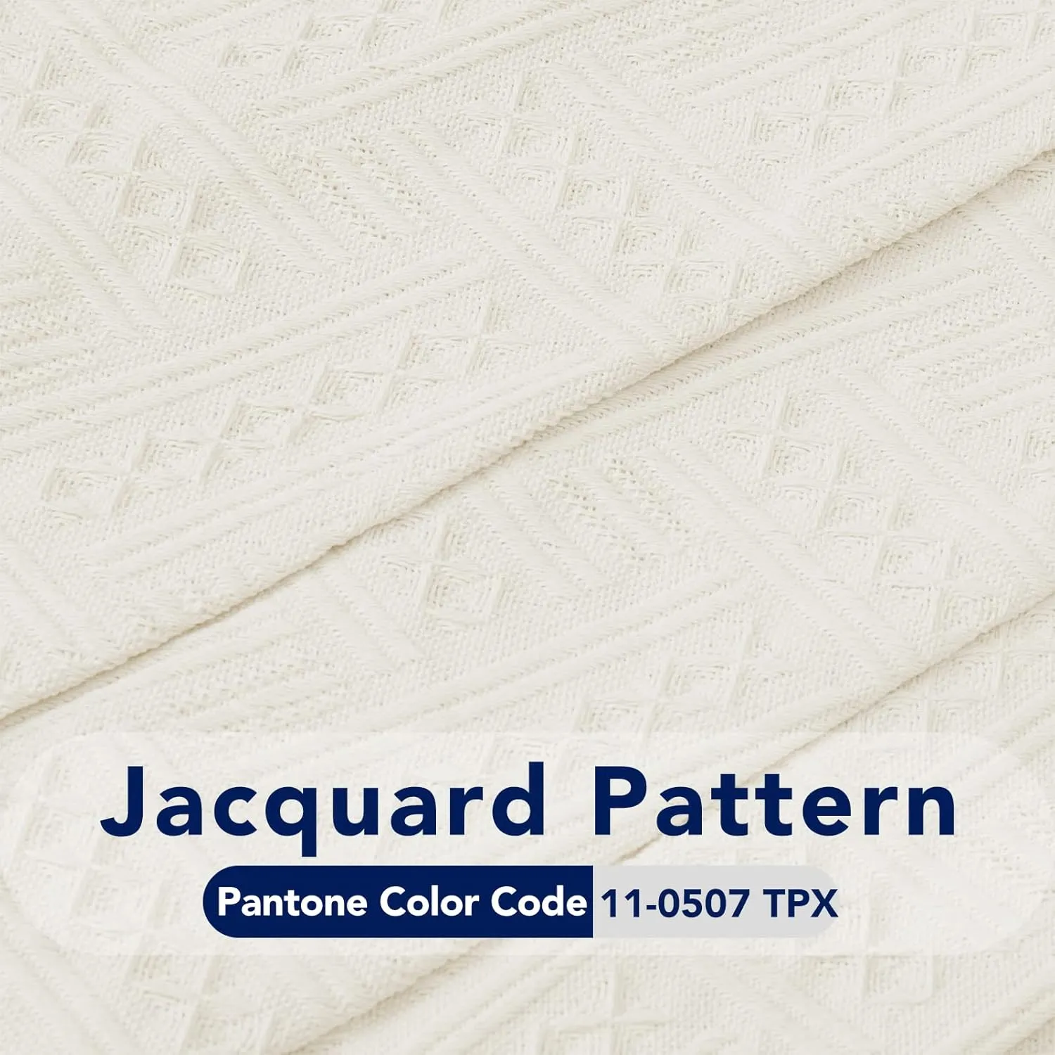 PureFit Geometric Jacquard Throw Sofa Cover - Textured Soft Washable Decorative Couch Covers for 3 Cushion with Tassels Furniture Protector for Pets, Kids (X-Large, Ivory)