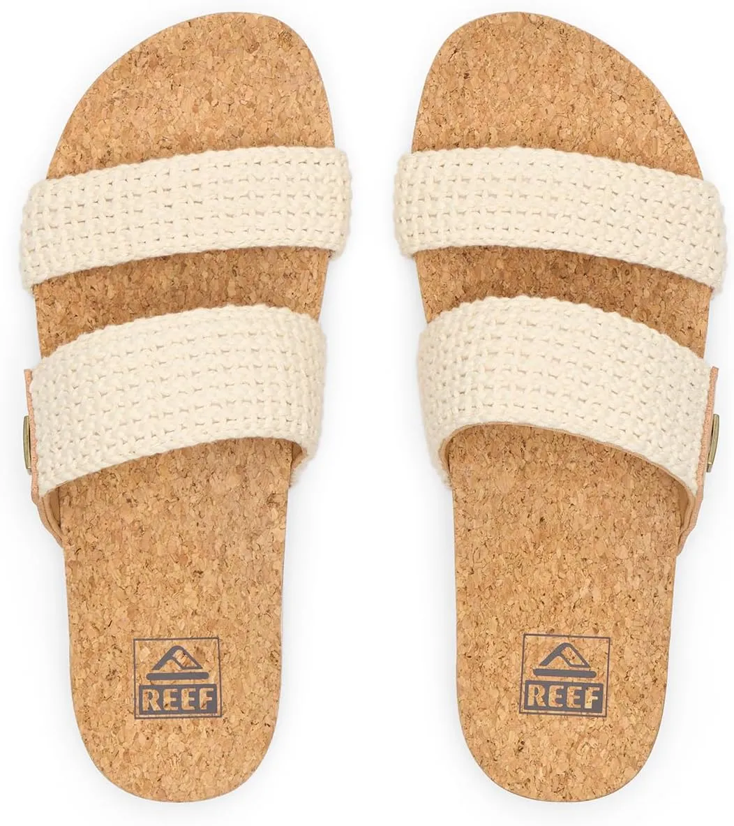 Reef Women's Cushion Vista Fashion Slide Sandal, Vegan Leather Strap, Soft Footbed