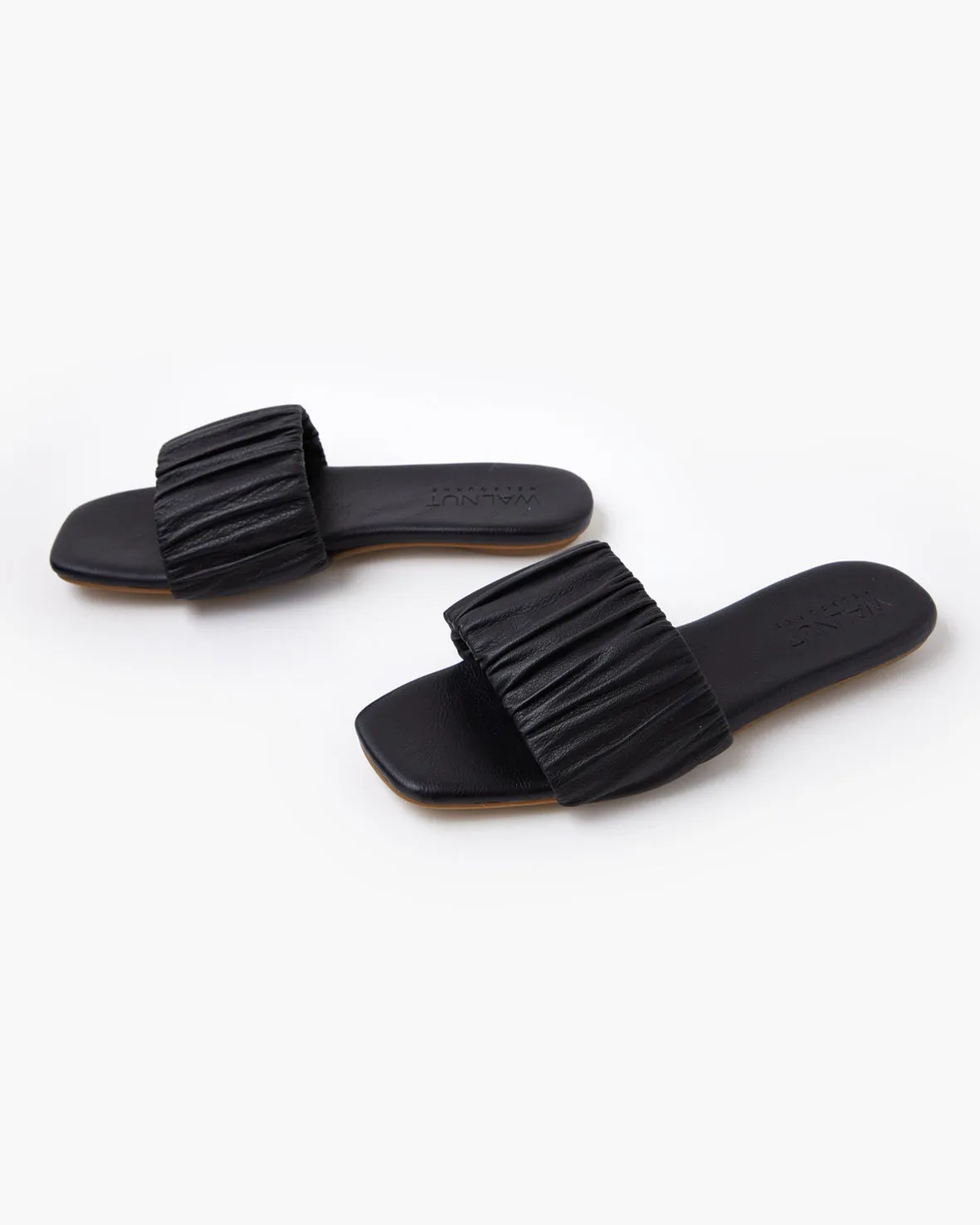 Reese Leather Slide BLACK