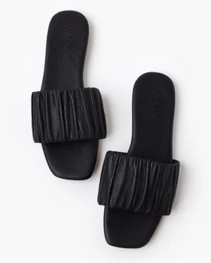Reese Leather Slide BLACK