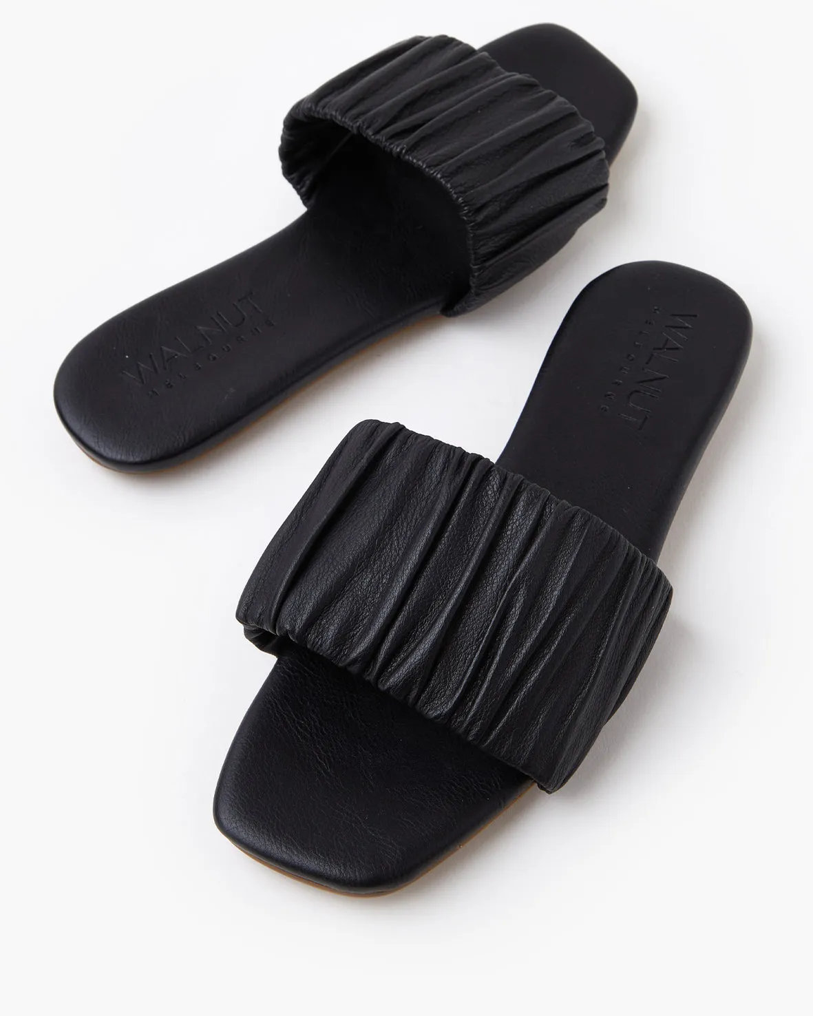 Reese Leather Slide BLACK