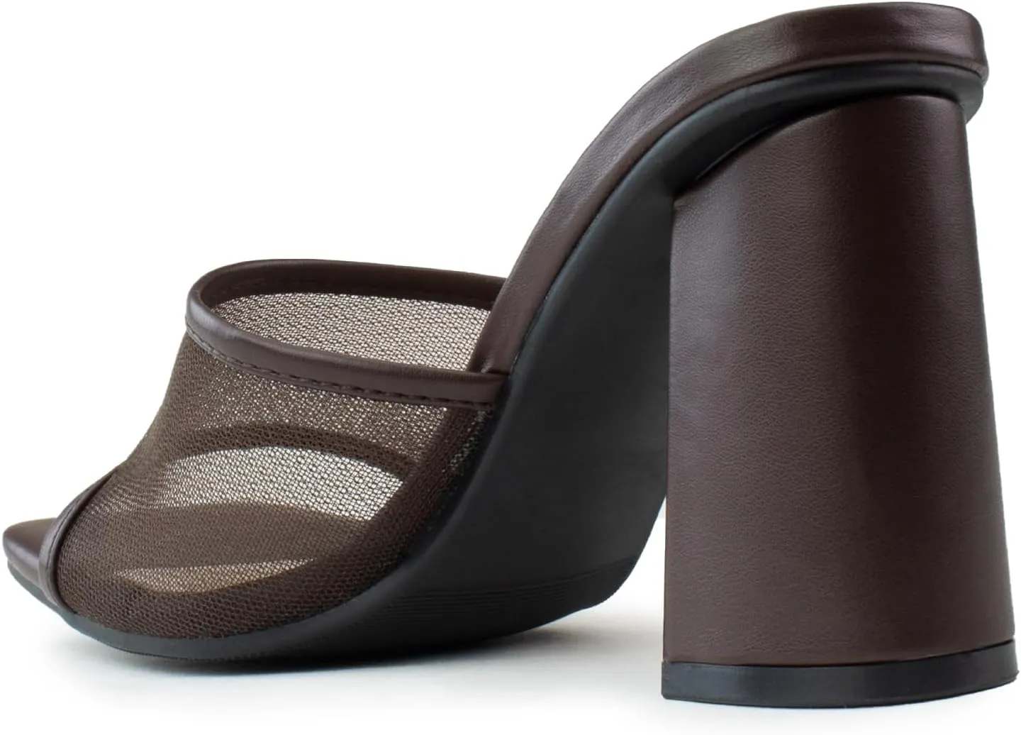 RF ROOM OF FASHION Women's Open Square Toe Slide On Mid Heel Sandals