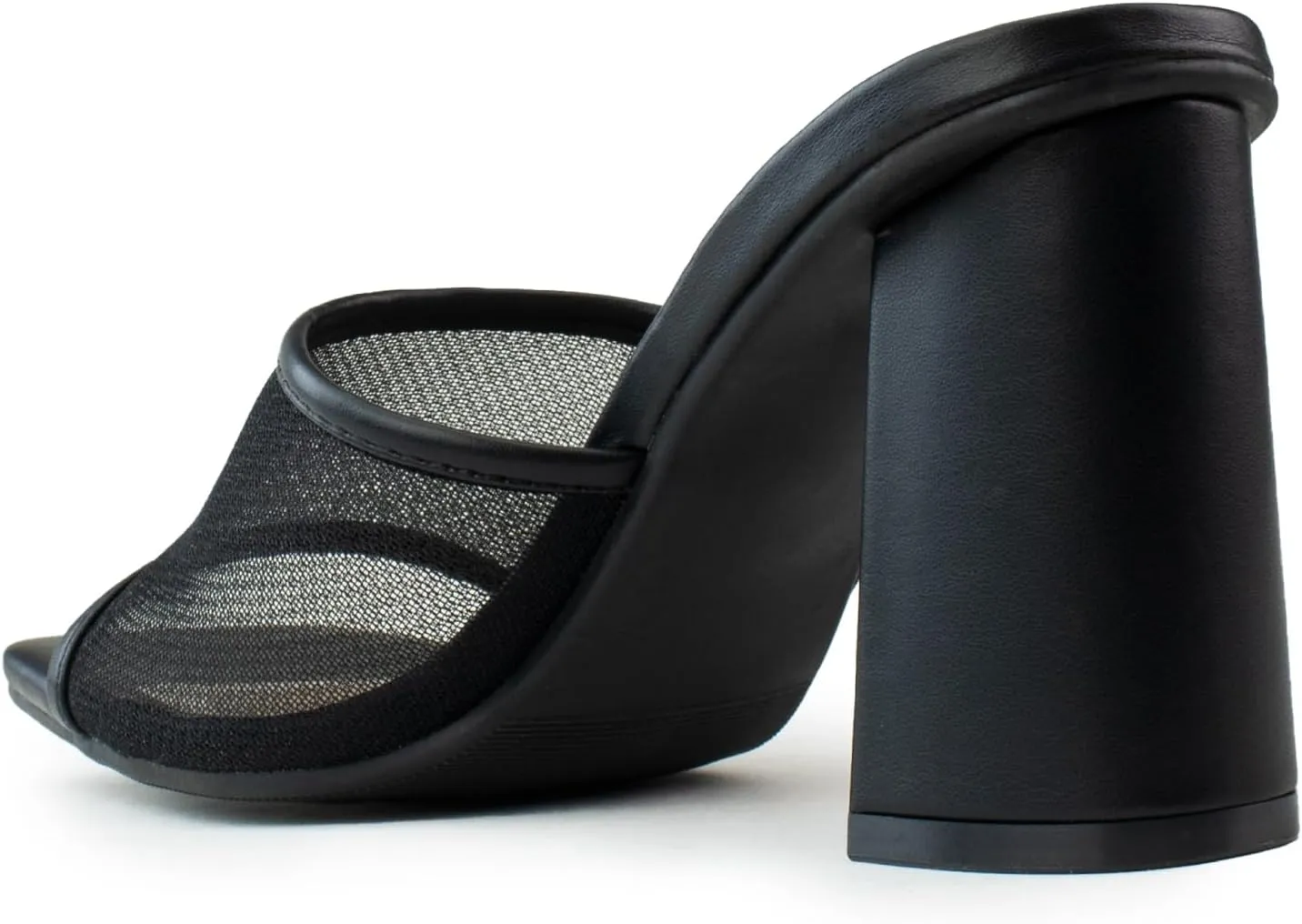 RF ROOM OF FASHION Women's Open Square Toe Slide On Mid Heel Sandals