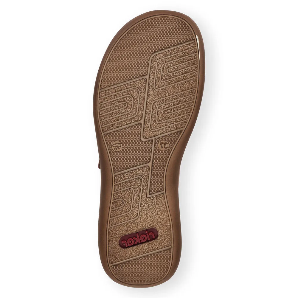 RIEKER 46468-24 - MULE FLAT TOE-IN STRAP MULE - TAN