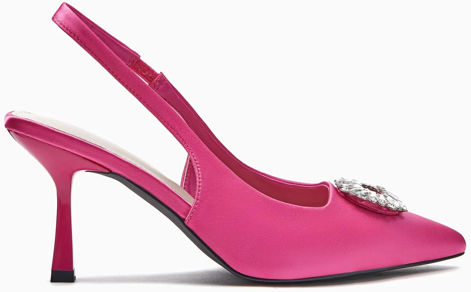 Rilista Women's Slingback Heels Rhinestone Closed Pointed Toe Wedding Party Dress Pumps Shoes
