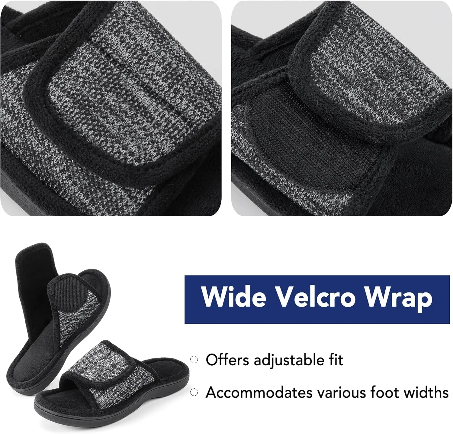 RockDove Women's Adjustable Wrap Memory Foam Slide Slipper